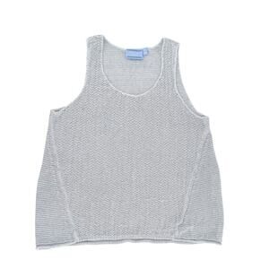 Simply Vera Knit Tank Top - Size Large - Grey/Silver Cotton Blend